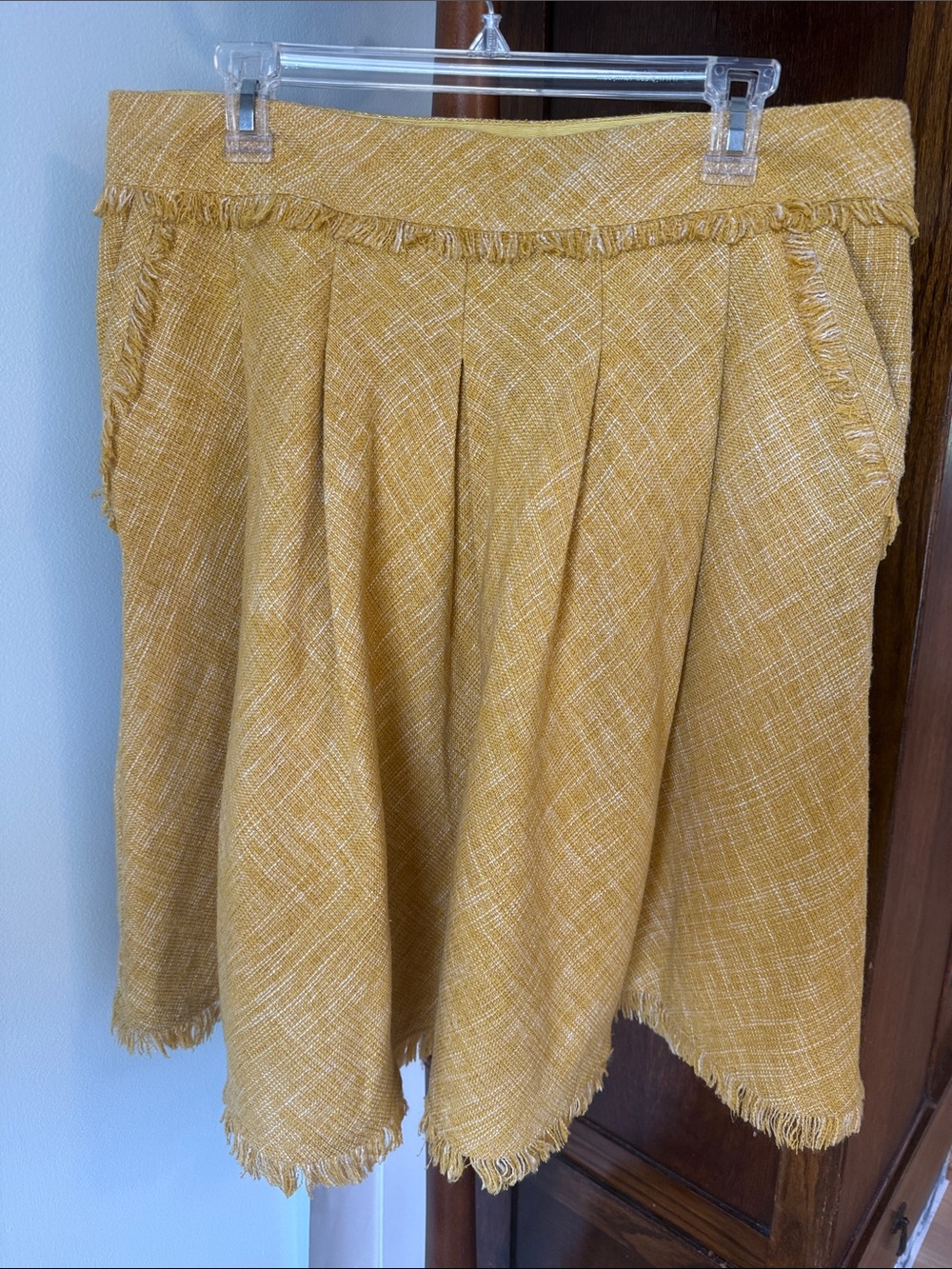 Maeve Mustard Fringe Circle Skirt
